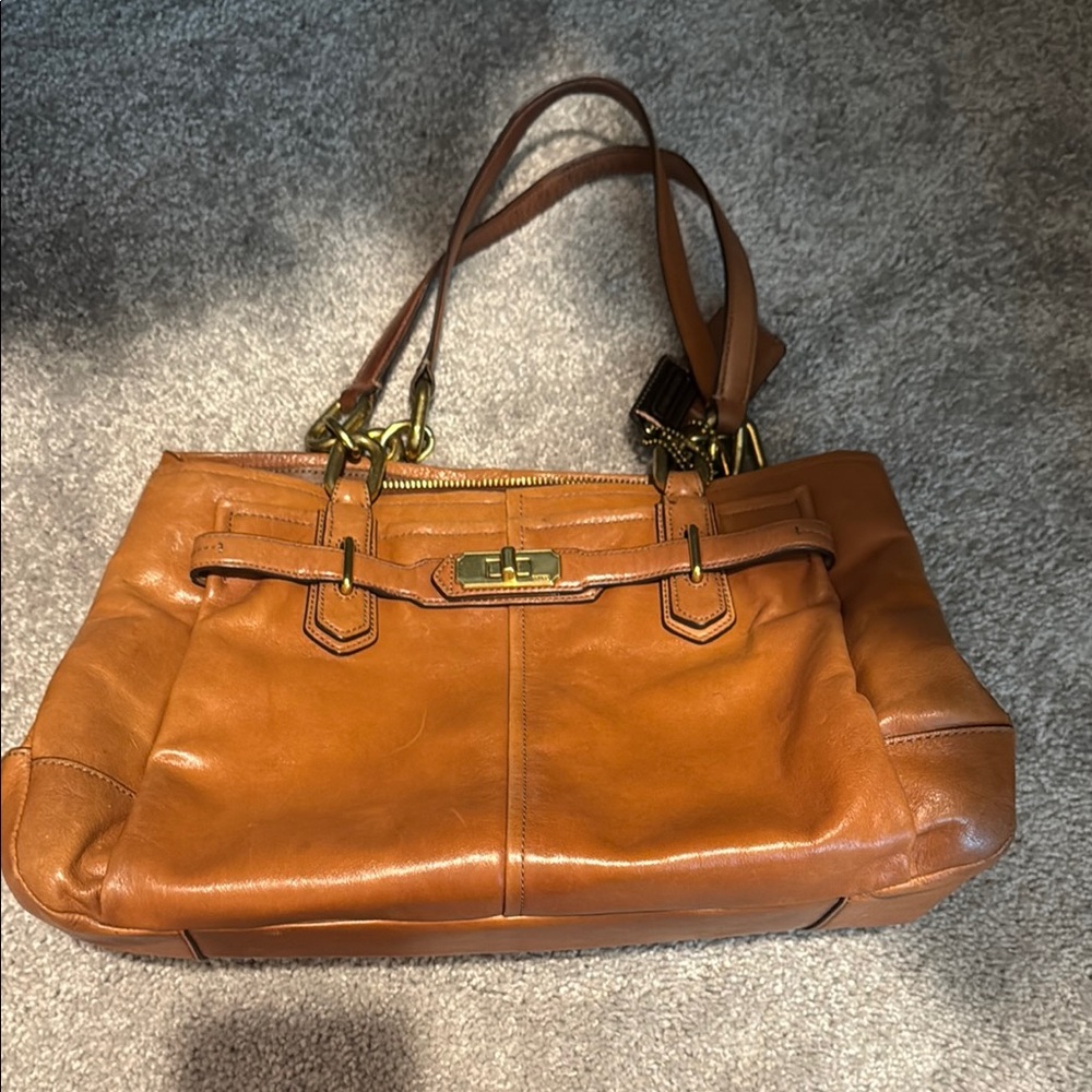 Coach Chelsea brown Leather carry all  Handbag